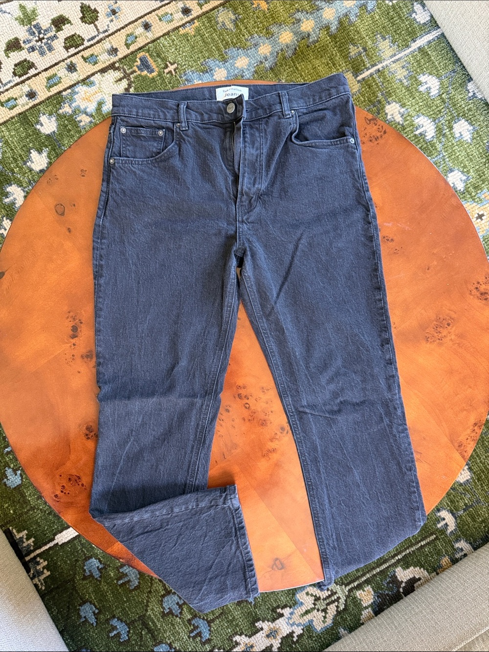 Reformation Washed Black Straight Jeans